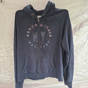 AEROPOSTALE NY 2020 XLARGE Full Zip Hoodie Gray Sweatshirt w/Pocket